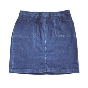 Croft & Barrow pull on elastic waist denim stretch skirt. Women's Petite XL